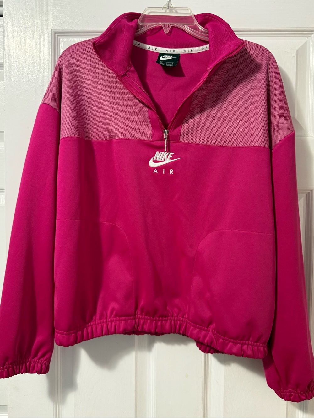 Nike Women's Hot Pink Half-Zip Bomber Pullover Jacket